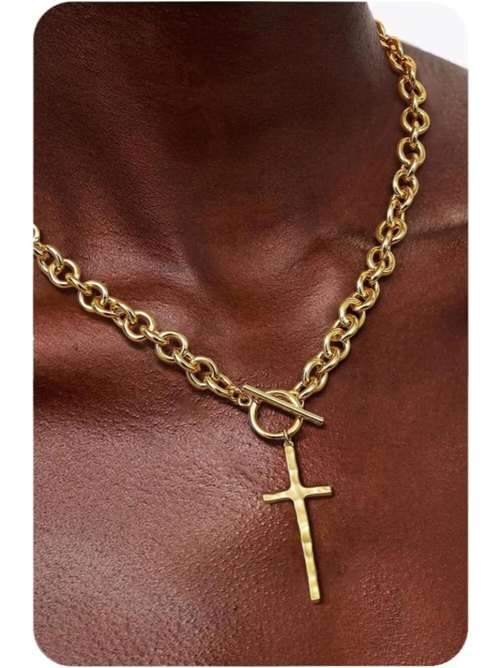 Valentines Day Gifts for Women Hers Gold Chunky Heart Necklace for Women, Hammer